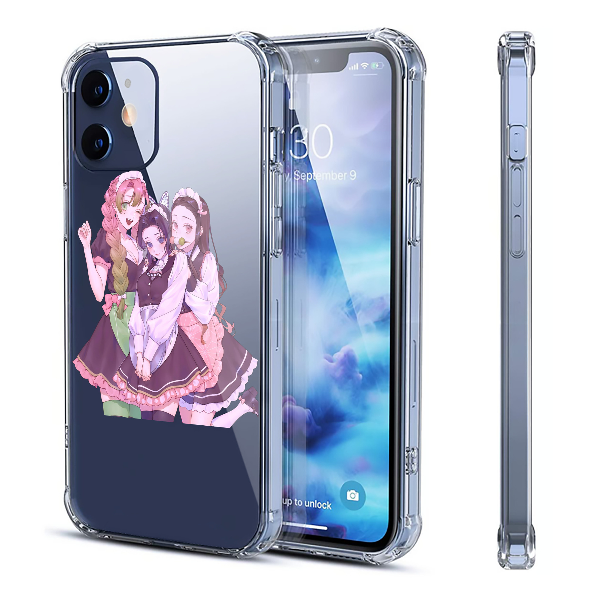 （画像用） 鬼滅の刃（きめつのやいば）蟲柱-胡蝶 しのぶ／こちょう しのぶ Kochou Shinobu 【iPhone 12シリーズ対応】透明スマホケース（クリアソフトケース）